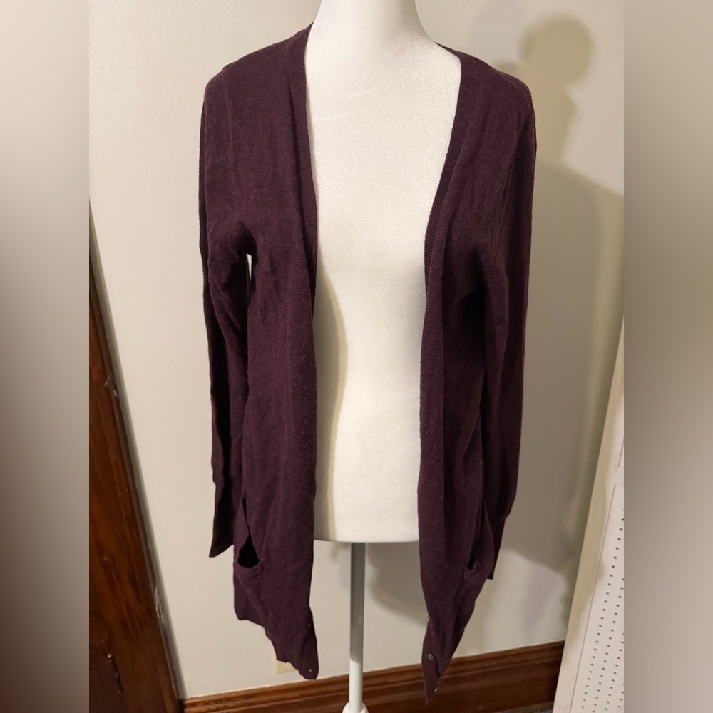 Deep Purple Cardigan Sweater- Button Up